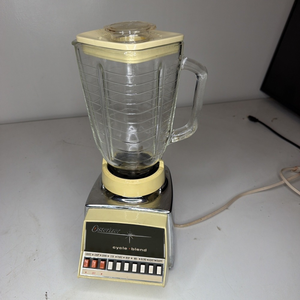 Vintage Osterizer Cycle Blend 10-Speed Blender Model 84t 847-04a Glass Jar